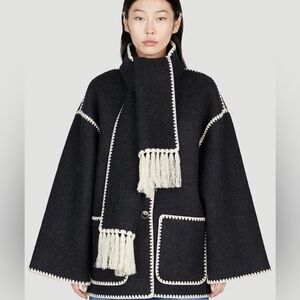 Black and Cream Pea Coat